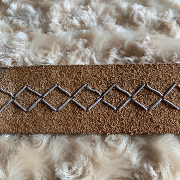 COWBOY B BELT Studded Mustard Leather Western Boho Belt Size M main image 7